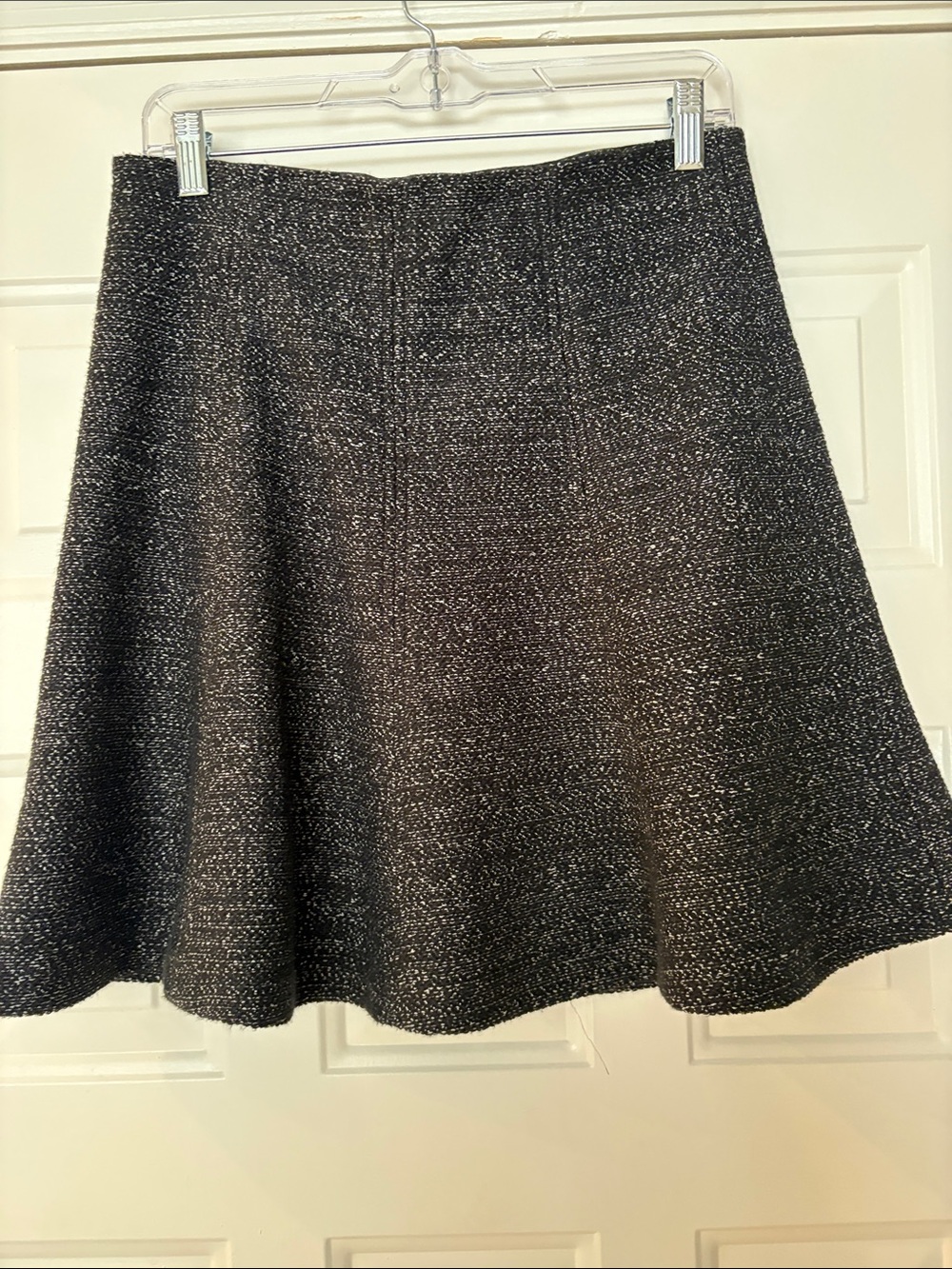 LOFT Black and White Speckled Circle Skirt